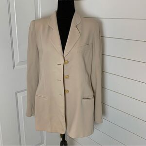 90's Giorgio Armani Collezioni Wool blazer Cream tailored jacket size 10